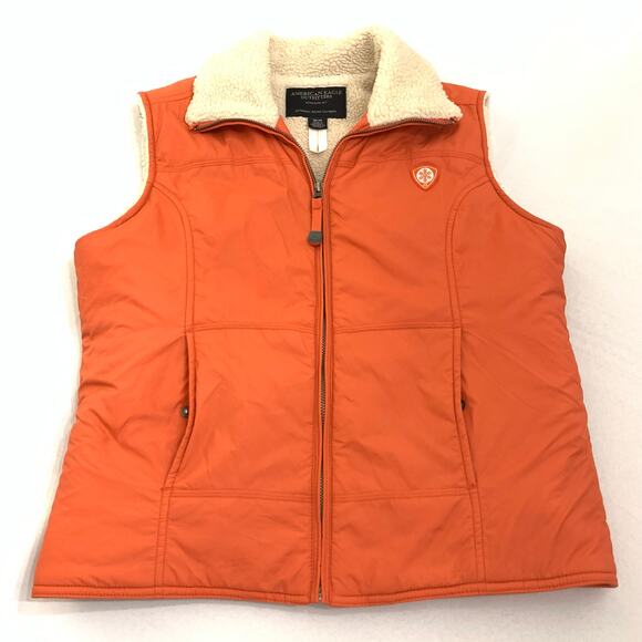 American Eagle Outfitters Womens Vest Orange Medium Shelter Series Sherpa Lined - Picture 2 of 14